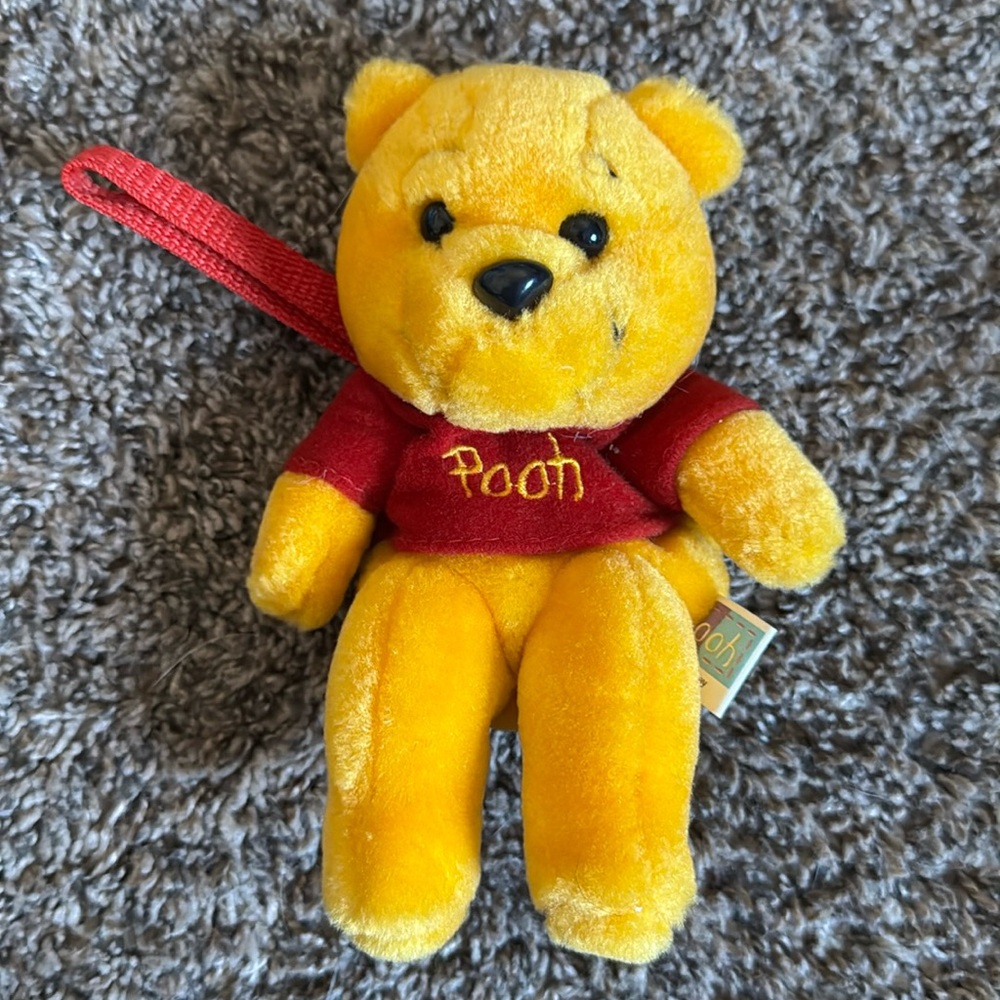 Vintage Disney Pooh Plush Wristlet with Zipper WINNIE THE POOH